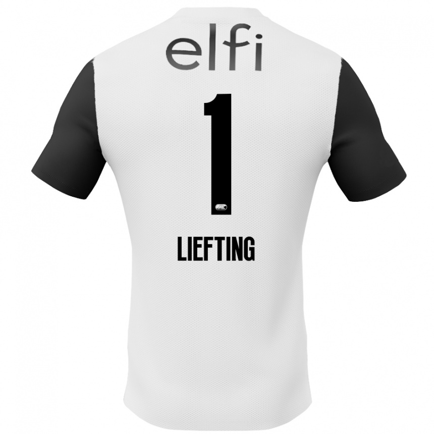 Kids Football Femke Liefting #1 White Black Away Jersey 2024/25 T-Shirt Australia