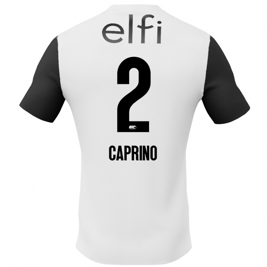 Kids Football Ginia Caprino #2 White Black Away Jersey 2024/25 T-Shirt Australia