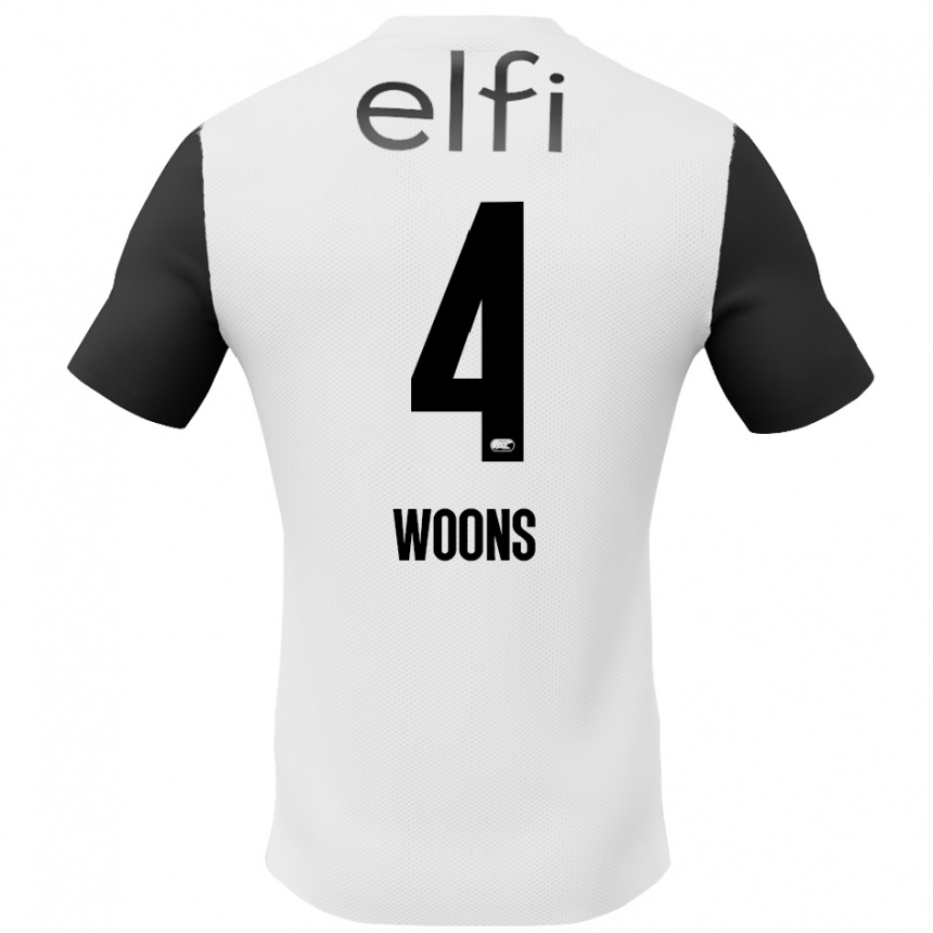 Kids Football Karlijn Woons #4 White Black Away Jersey 2024/25 T-Shirt Australia