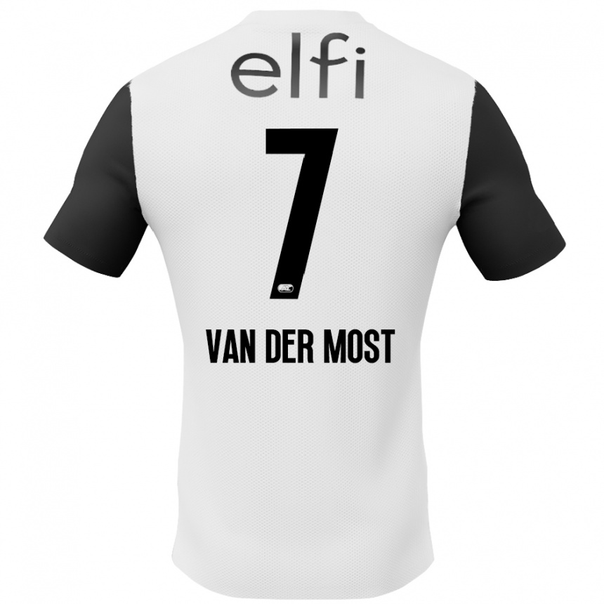 Kids Football Veerle Van Der Most #7 White Black Away Jersey 2024/25 T-Shirt Australia