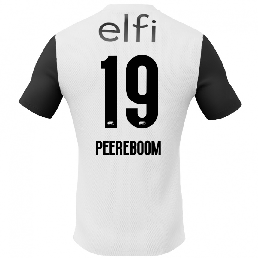 Kids Football Sanne Peereboom #19 White Black Away Jersey 2024/25 T-Shirt Australia