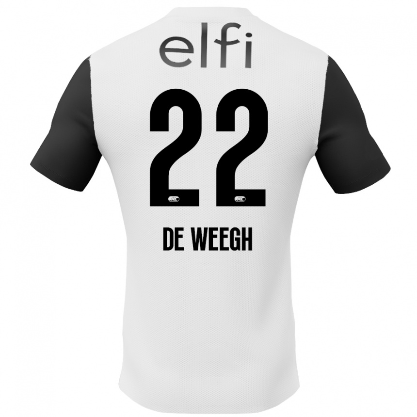 Kids Football Bo Op De Weegh #22 White Black Away Jersey 2024/25 T-Shirt Australia