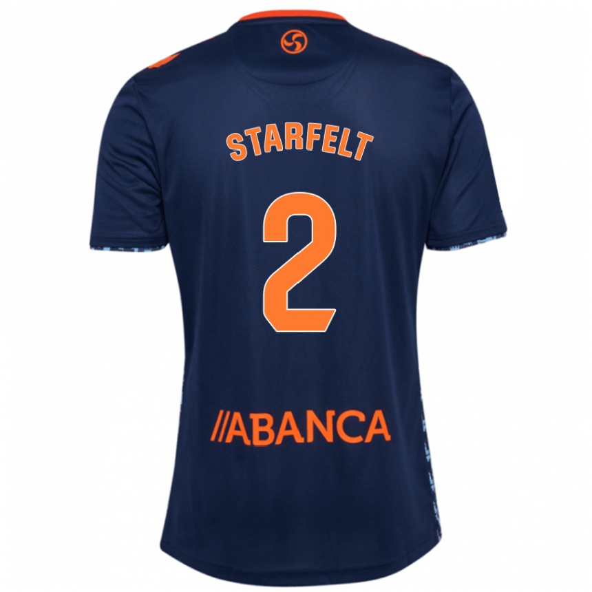 Kids Football Carl Starfelt #2 Navy Blue Away Jersey 2024/25 T-Shirt Australia