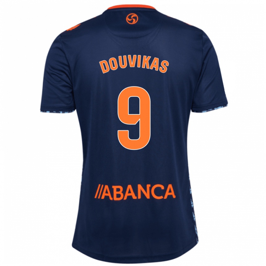 Kids Football Anastasios Douvikas #9 Navy Blue Away Jersey 2024/25 T-Shirt Australia