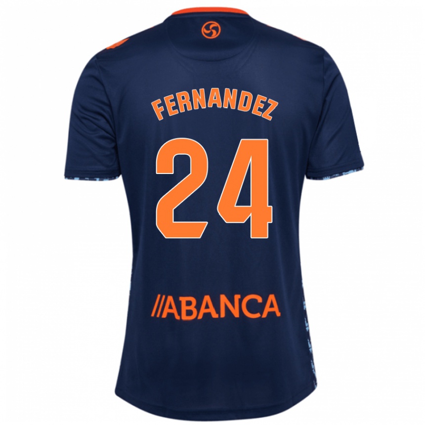 Kids Football César Fernández #24 Navy Blue Away Jersey 2024/25 T-Shirt Australia