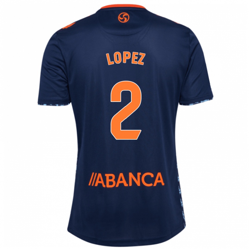 Kids Football Iván López #2 Navy Blue Away Jersey 2024/25 T-Shirt Australia