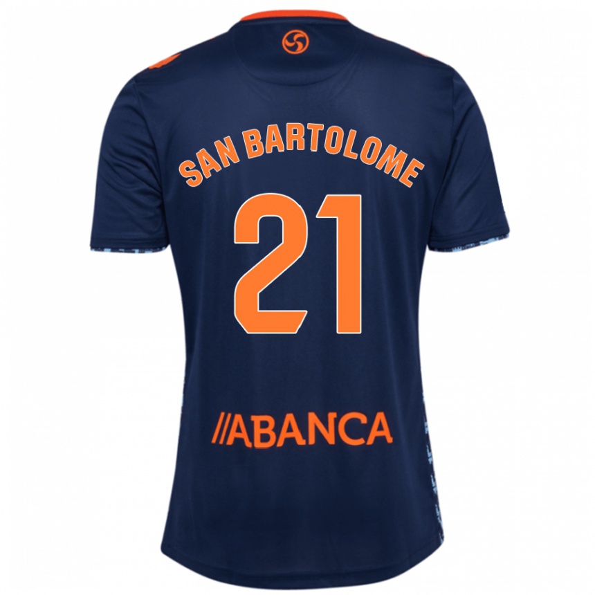 Kids Football Víctor San Bartolomé #21 Navy Blue Away Jersey 2024/25 T-Shirt Australia