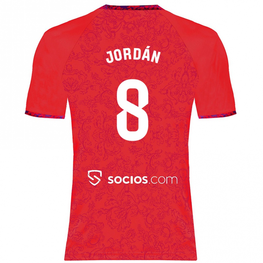 Kids Football Joan Jordán #8 Red Away Jersey 2024/25 T-Shirt Australia