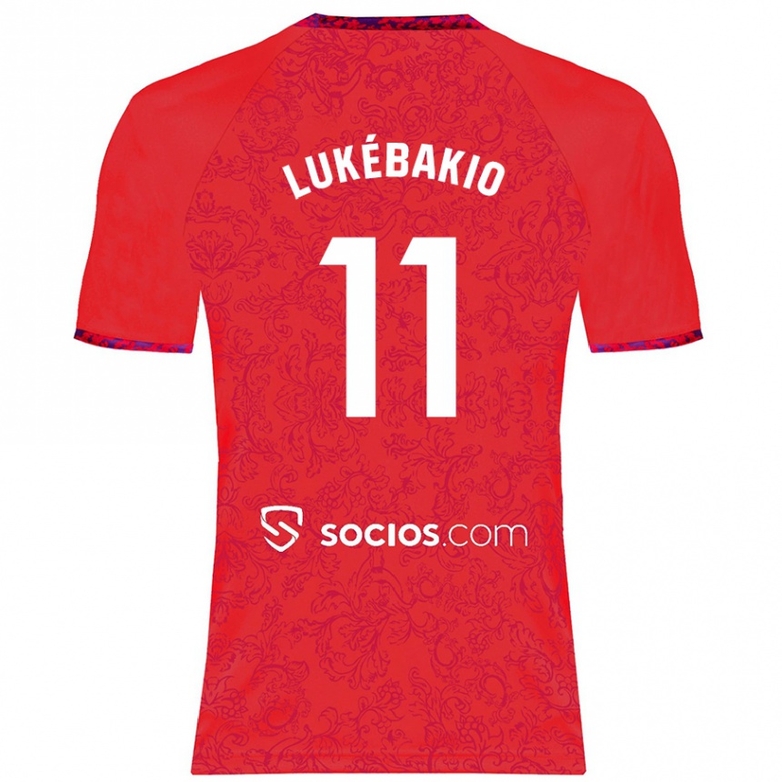 Kids Football Dodi Lukébakio #11 Red Away Jersey 2024/25 T-Shirt Australia