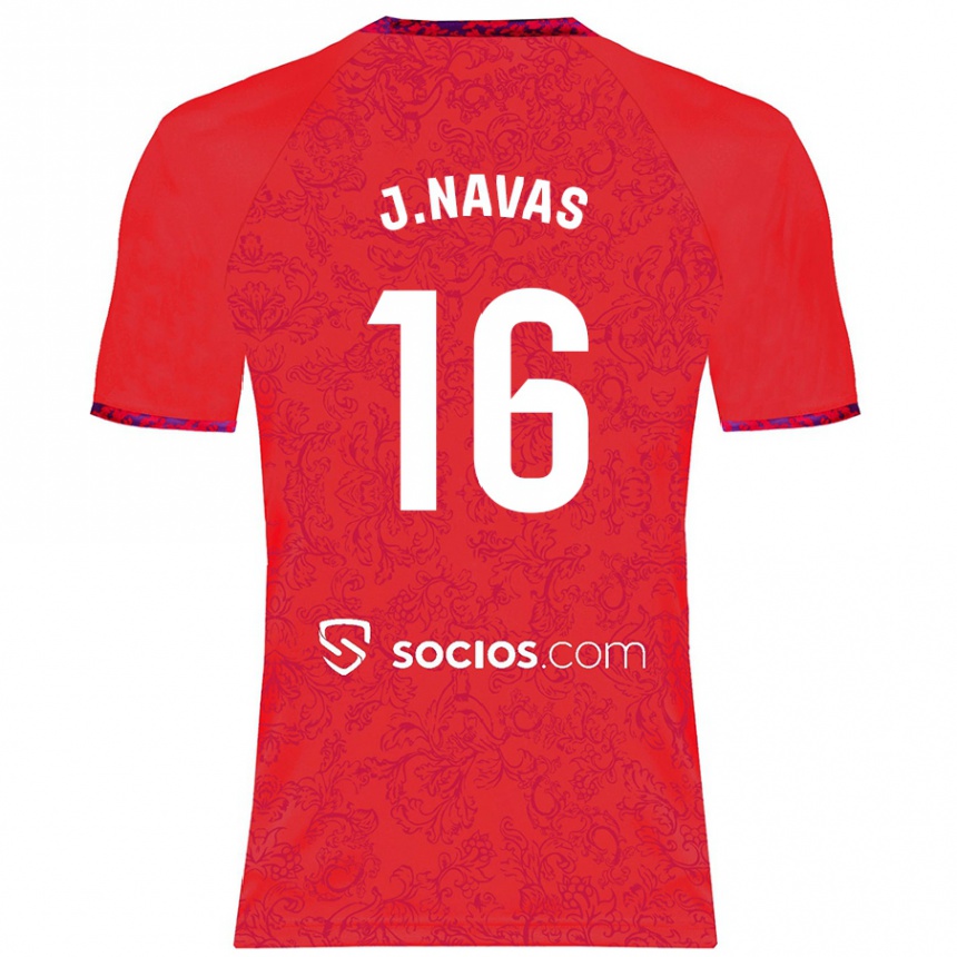 Kids Football Jesús Navas #16 Red Away Jersey 2024/25 T-Shirt Australia