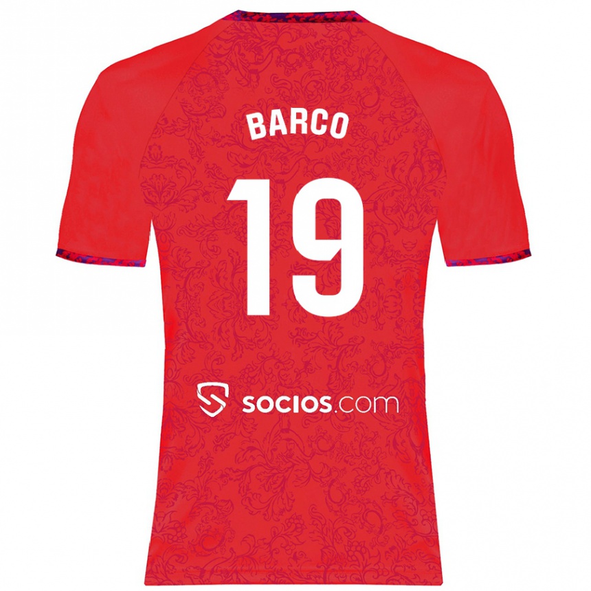 Kids Football Valentín Barco #19 Red Away Jersey 2024/25 T-Shirt Australia