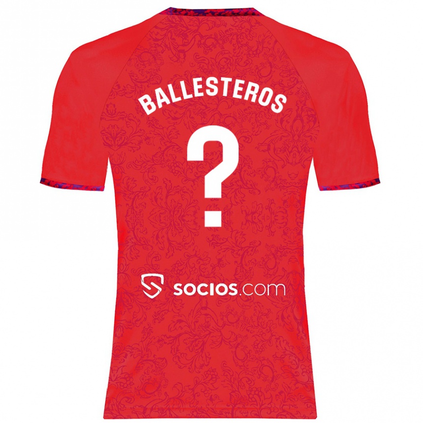 Kids Football Gonzalo Ballesteros #0 Red Away Jersey 2024/25 T-Shirt Australia