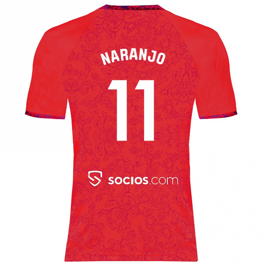 Kids Football Mario Naranjo #11 Red Away Jersey 2024/25 T-Shirt Australia