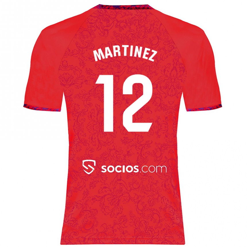 Kids Football Gabri Martinez #12 Red Away Jersey 2024/25 T-Shirt Australia