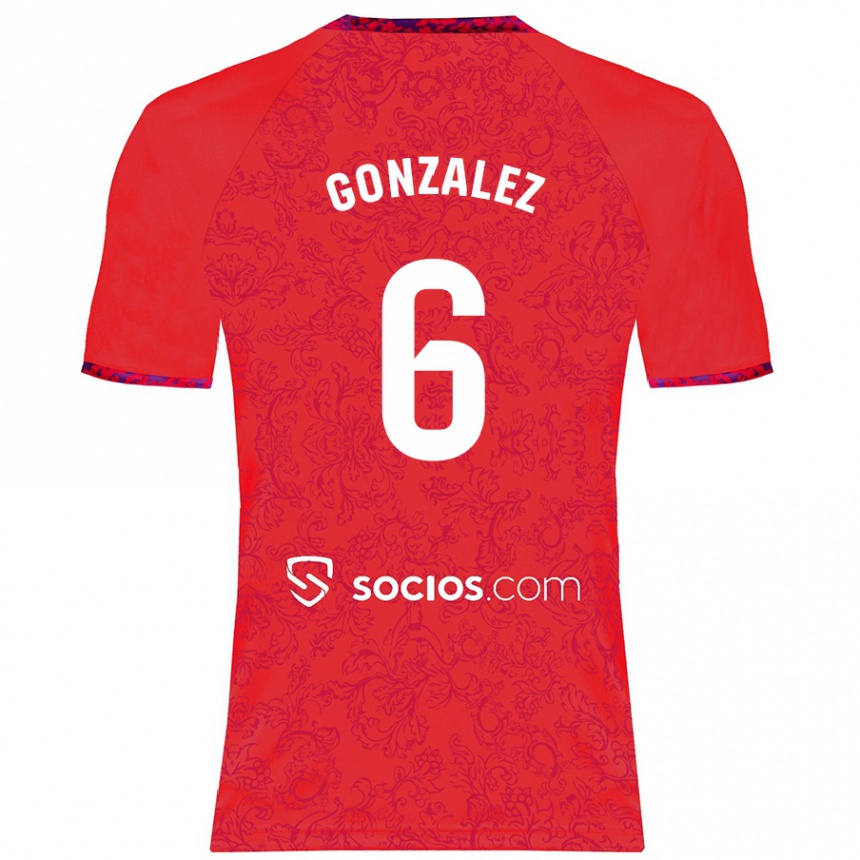 Kids Football Pamela González #6 Red Away Jersey 2024/25 T-Shirt Australia