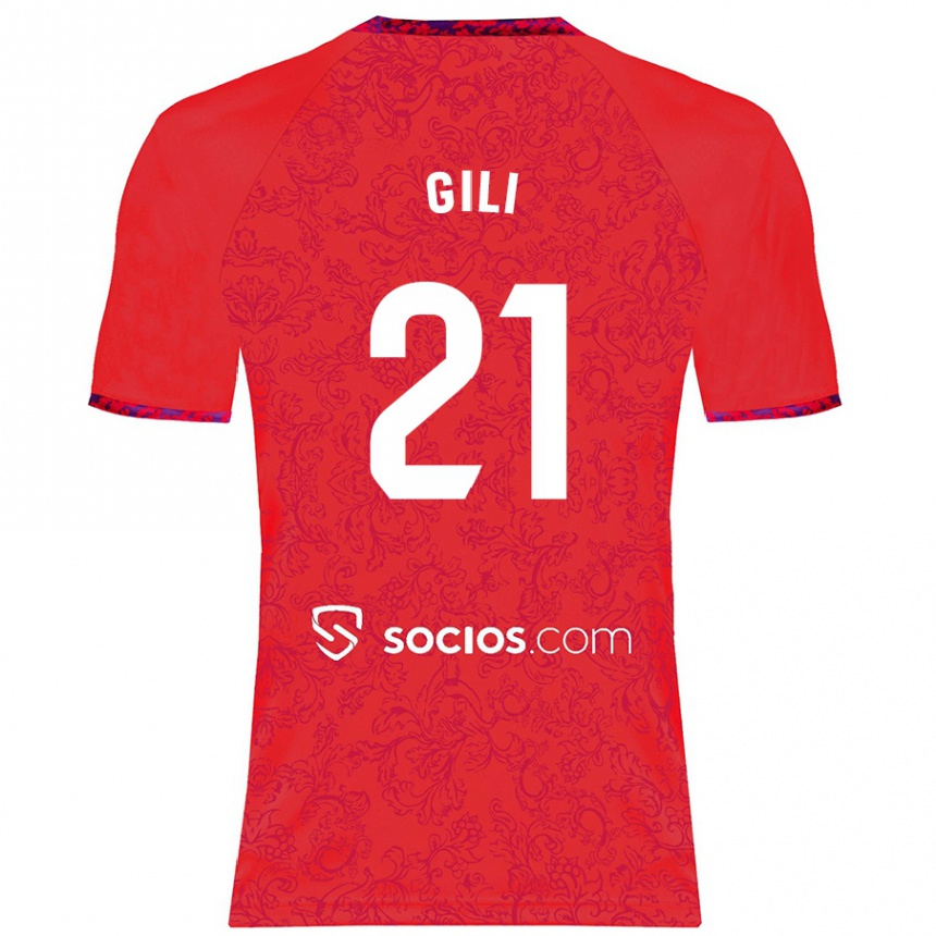 Kids Football Gemma Gili #21 Red Away Jersey 2024/25 T-Shirt Australia