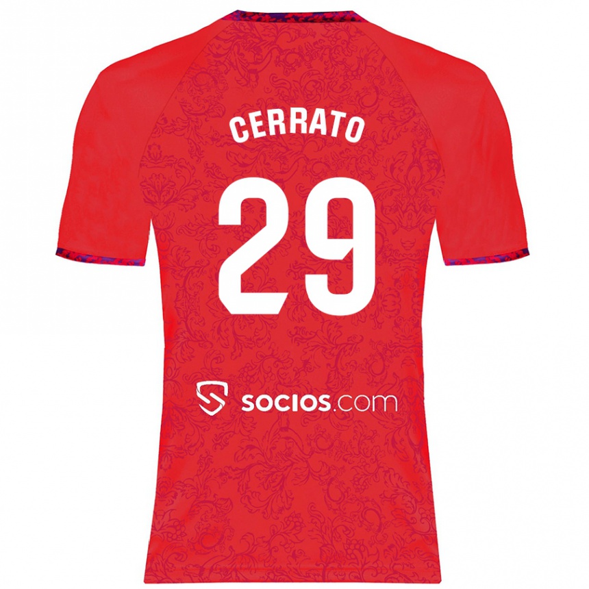 Kids Football Alba Cerrato Izquierdo #29 Red Away Jersey 2024/25 T-Shirt Australia