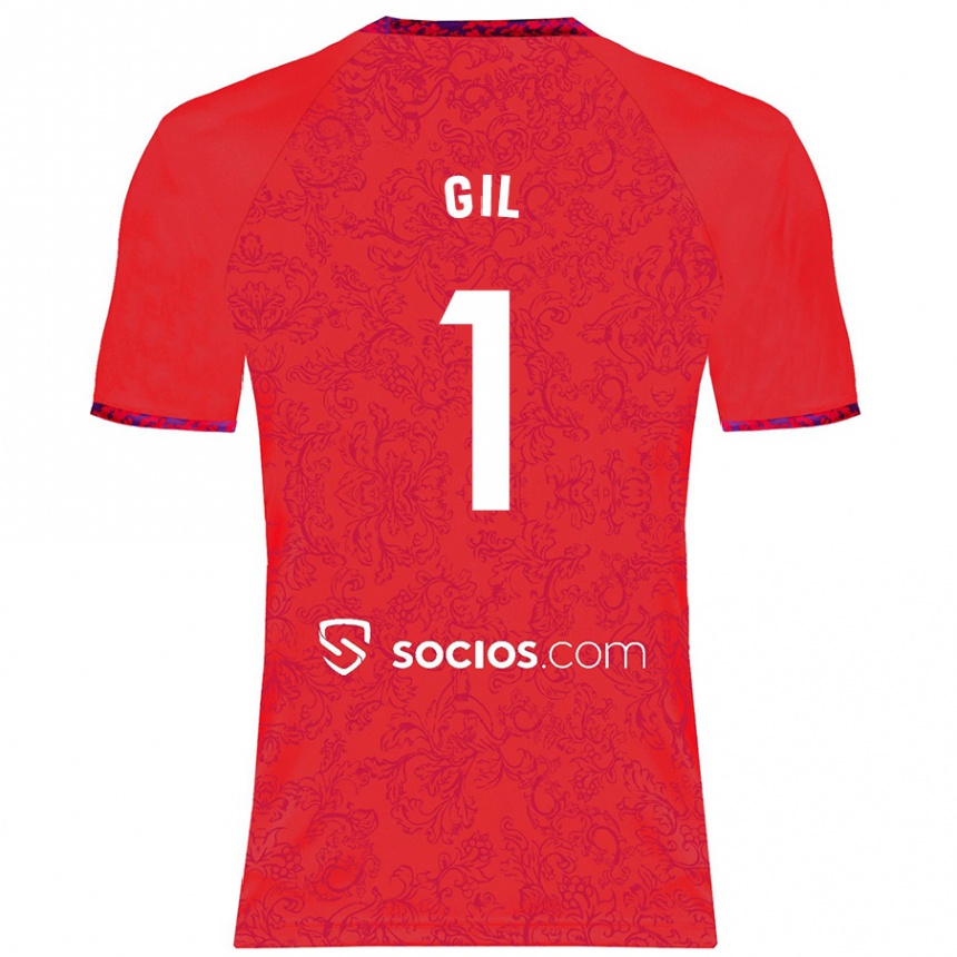 Kids Football David Gil #1 Red Away Jersey 2024/25 T-Shirt Australia