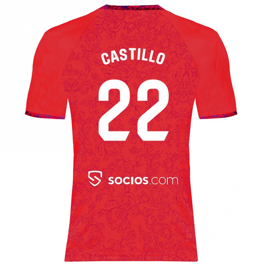 Kids Football José Castillo #22 Red Away Jersey 2024/25 T-Shirt Australia