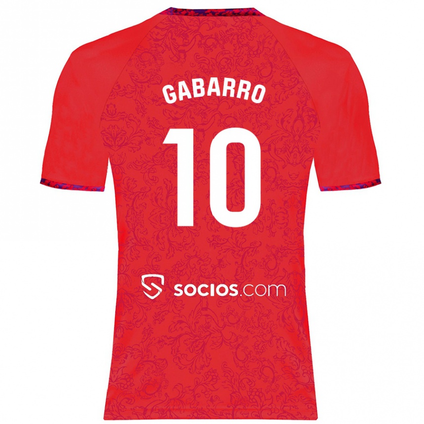 Kids Football María Inmaculada Gabarro Romero #10 Red Away Jersey 2024/25 T-Shirt Australia