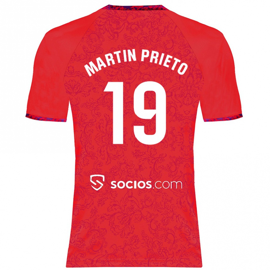 Kids Football Cristina Martín-Prieto Gutiérrez #19 Red Away Jersey 2024/25 T-Shirt Australia