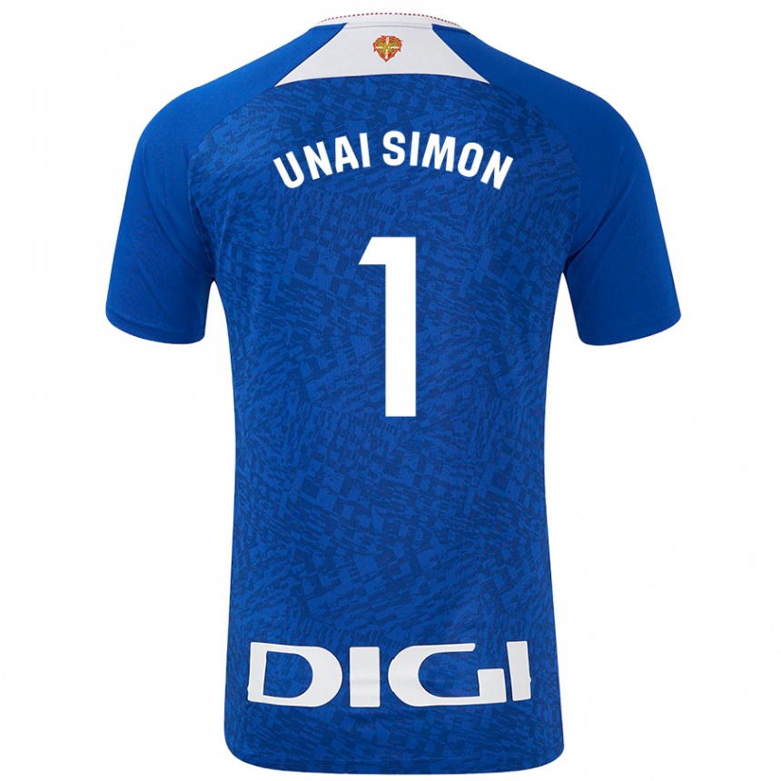 Kids Football Unai Simón #1 Royal Blue Away Jersey 2024/25 T-Shirt Australia