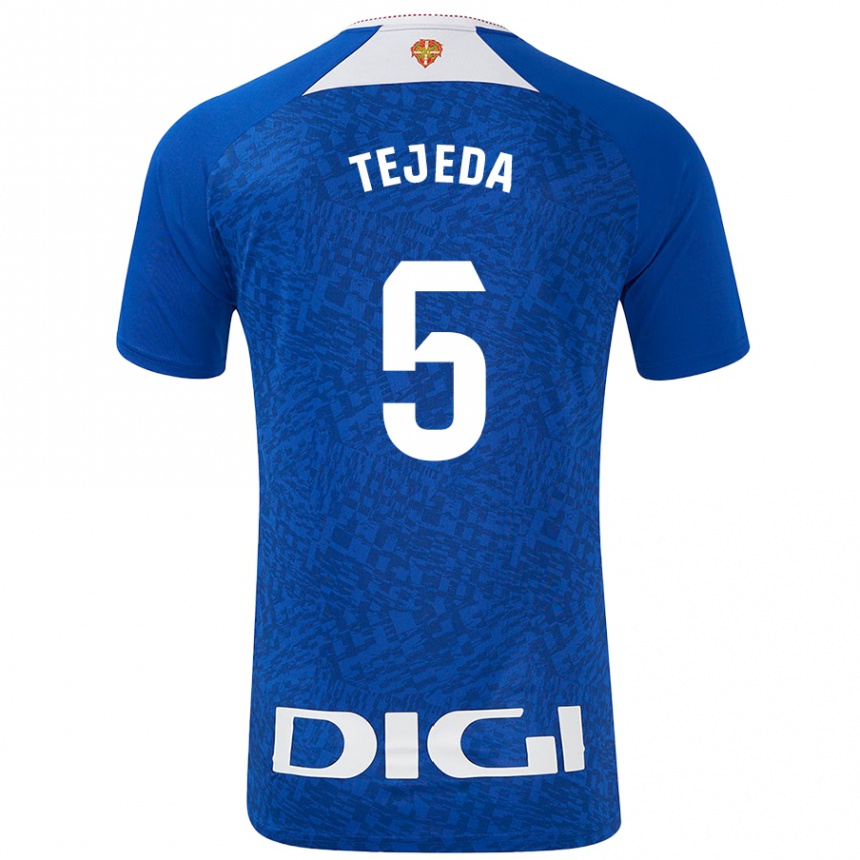 Kids Football Diego Tejeda #5 Royal Blue Away Jersey 2024/25 T-Shirt Australia