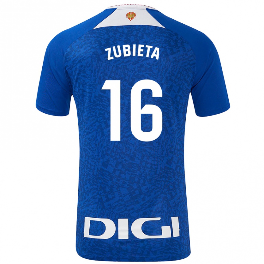 Kids Football Maite Zubieta Arambarri #16 Royal Blue Away Jersey 2024/25 T-Shirt Australia