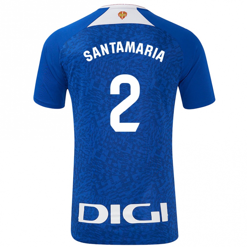 Kids Football Unai Santamaría #2 Royal Blue Away Jersey 2024/25 T-Shirt Australia