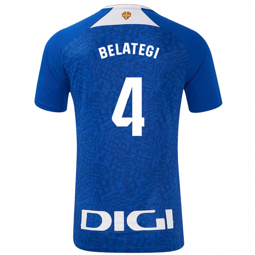 Kids Football Danel Belategi #4 Royal Blue Away Jersey 2024/25 T-Shirt Australia