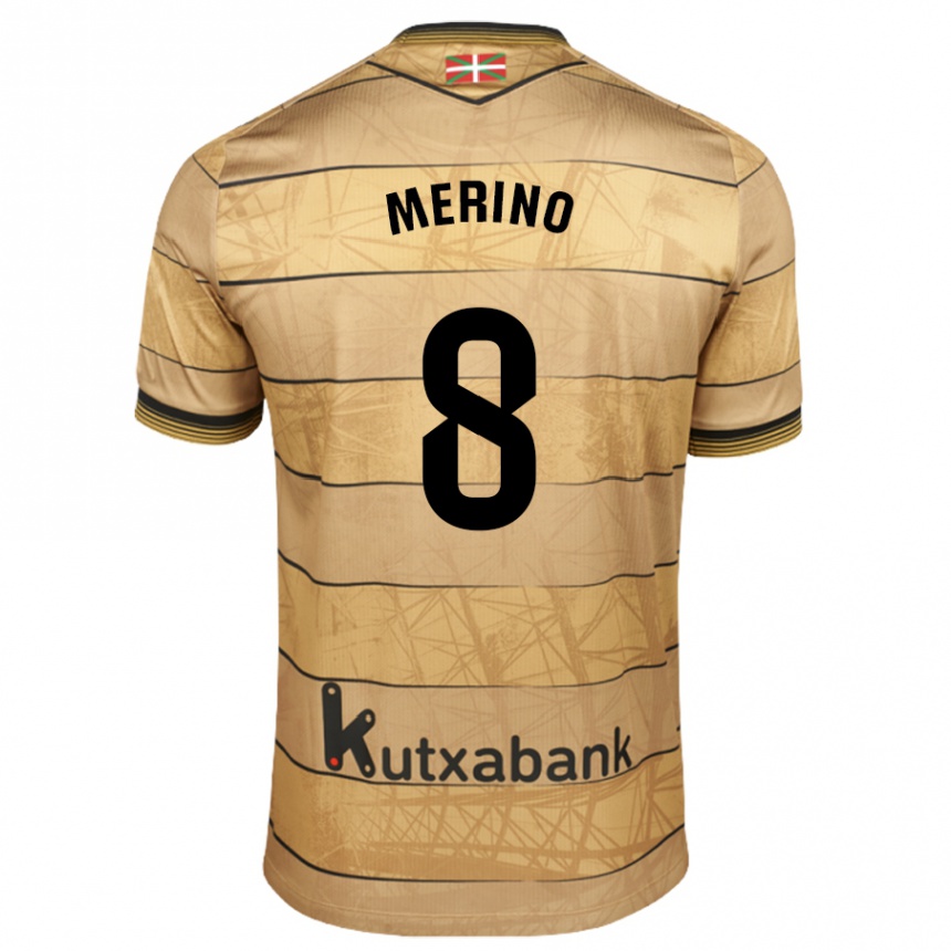 Kids Football Mikel Merino #8 Brown Away Jersey 2024/25 T-Shirt Australia