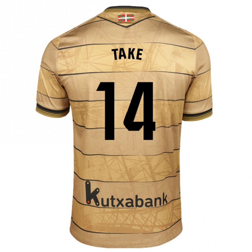 Kids Football Takefusa Kubo #14 Brown Away Jersey 2024/25 T-Shirt Australia