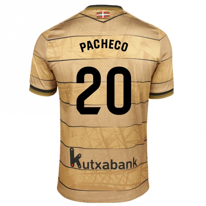 Kids Football Jon Pacheco #20 Brown Away Jersey 2024/25 T-Shirt Australia