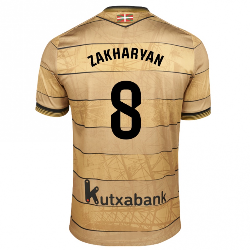 Kids Football Arsen Zakharyan #8 Brown Away Jersey 2024/25 T-Shirt Australia