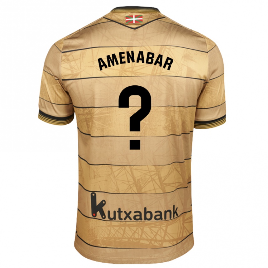 Kids Football Aritz Amenabar #0 Brown Away Jersey 2024/25 T-Shirt Australia