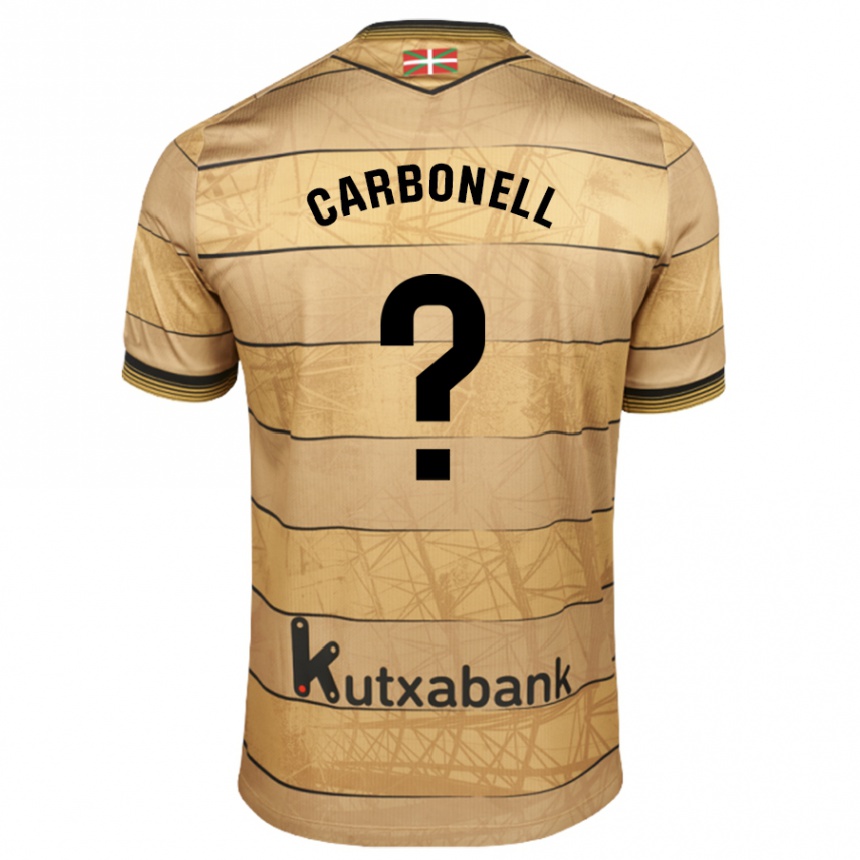 Kids Football Tomy Carbonell #0 Brown Away Jersey 2024/25 T-Shirt Australia