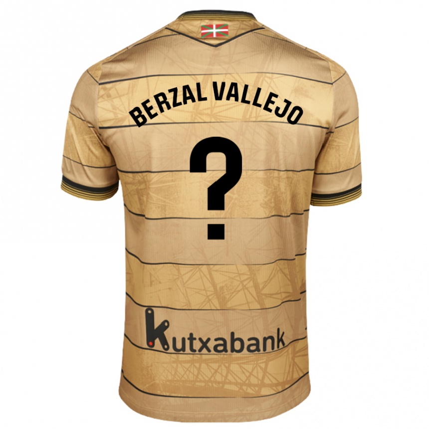 Kids Football Asier Berzal Vallejo #0 Brown Away Jersey 2024/25 T-Shirt Australia