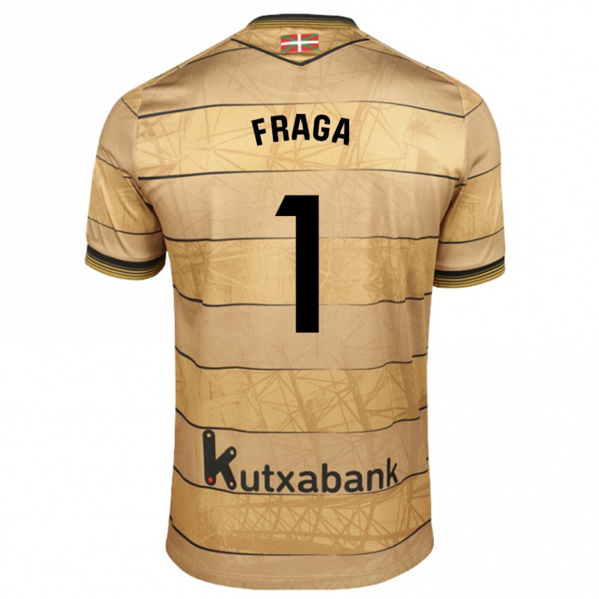 Kids Football Aitor Fraga #1 Brown Away Jersey 2024/25 T-Shirt Australia