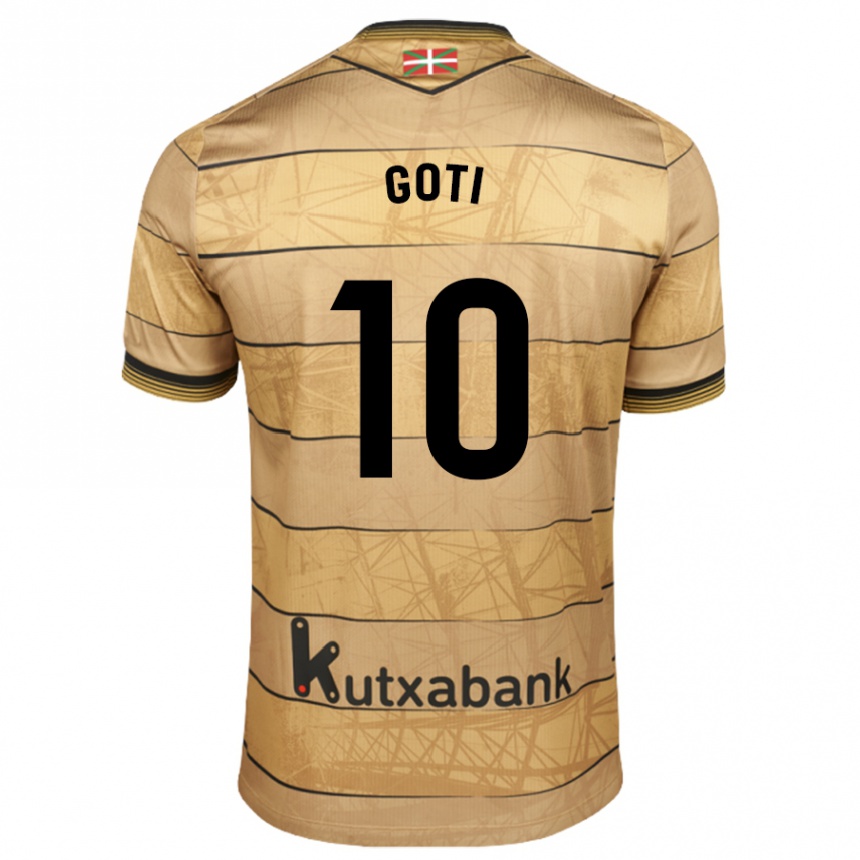 Kids Football Mikel Goti #10 Brown Away Jersey 2024/25 T-Shirt Australia