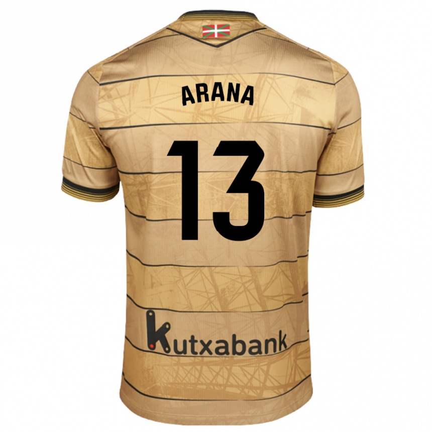 Kids Football Egoitz Arana #13 Brown Away Jersey 2024/25 T-Shirt Australia