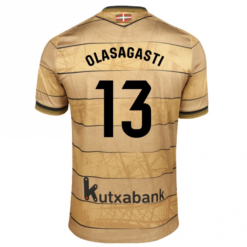 Kids Football Lander Olasagasti #13 Brown Away Jersey 2024/25 T-Shirt Australia