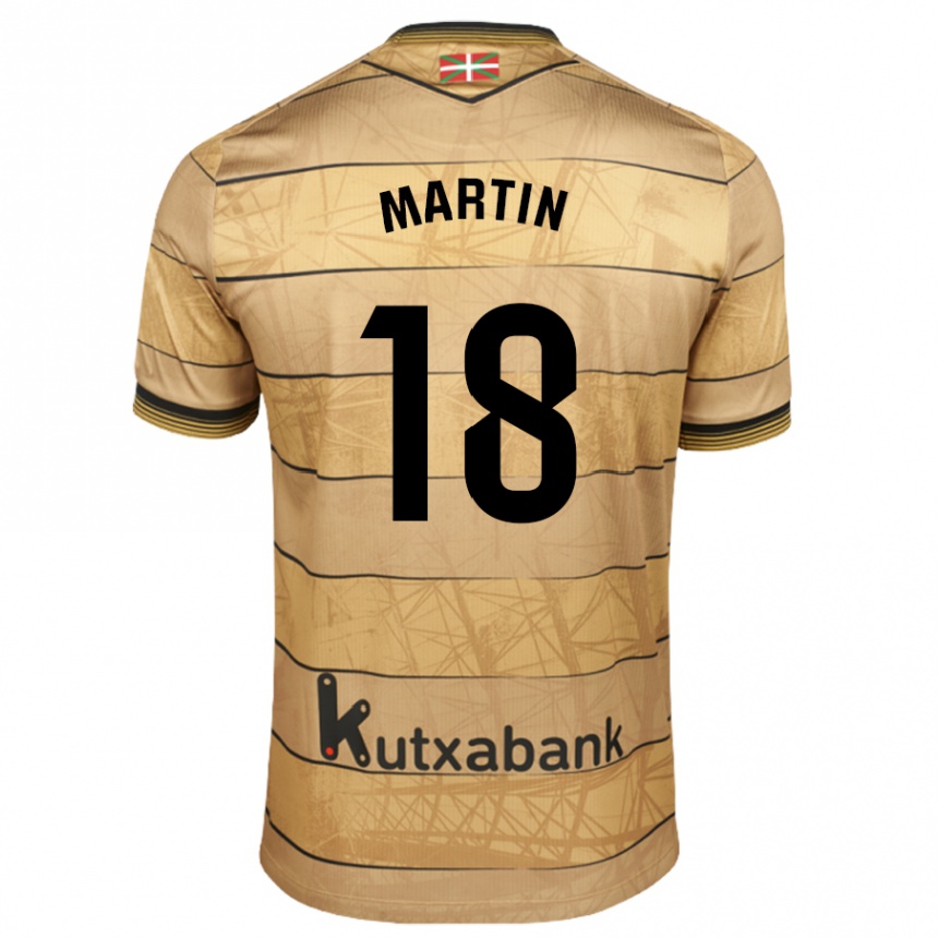 Kids Football Hugo Martín #18 Brown Away Jersey 2024/25 T-Shirt Australia