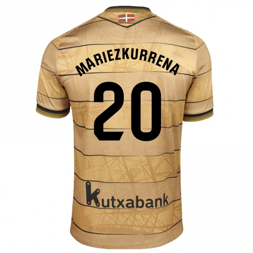 Kids Football Arkaitz Mariezkurrena #20 Brown Away Jersey 2024/25 T-Shirt Australia