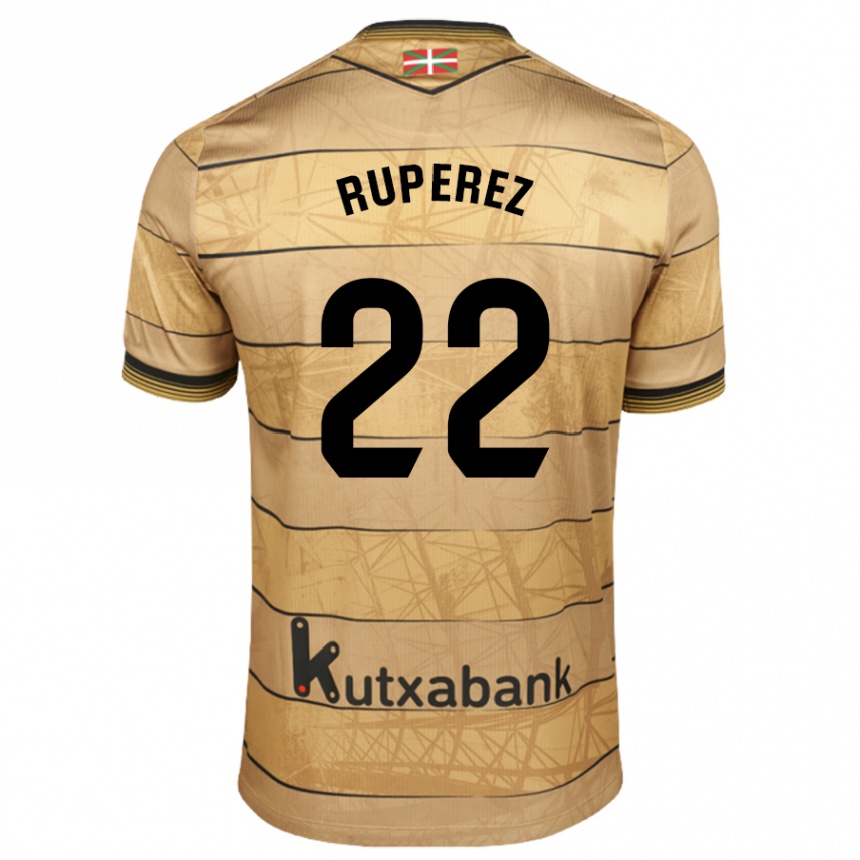 Kids Football Iñaki Rupérez #22 Brown Away Jersey 2024/25 T-Shirt Australia