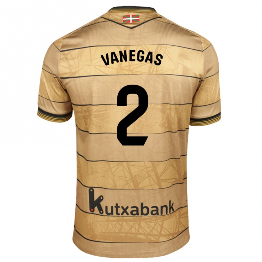 Kids Football Manuela Vanegas Cataño #2 Brown Away Jersey 2024/25 T-Shirt Australia