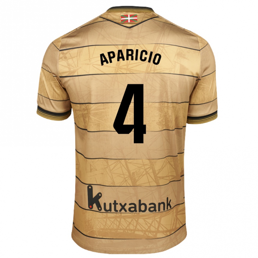 Kids Football Nahia Aparicio Jaular #4 Brown Away Jersey 2024/25 T-Shirt Australia