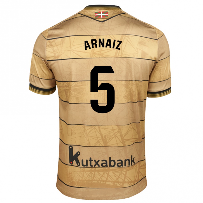 Kids Football Iris Arnaiz #5 Brown Away Jersey 2024/25 T-Shirt Australia