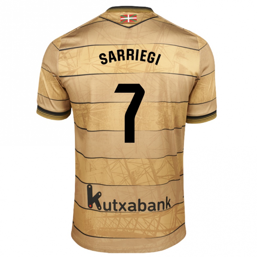 Kids Football Amaiur Sarriegi Isasa #7 Brown Away Jersey 2024/25 T-Shirt Australia