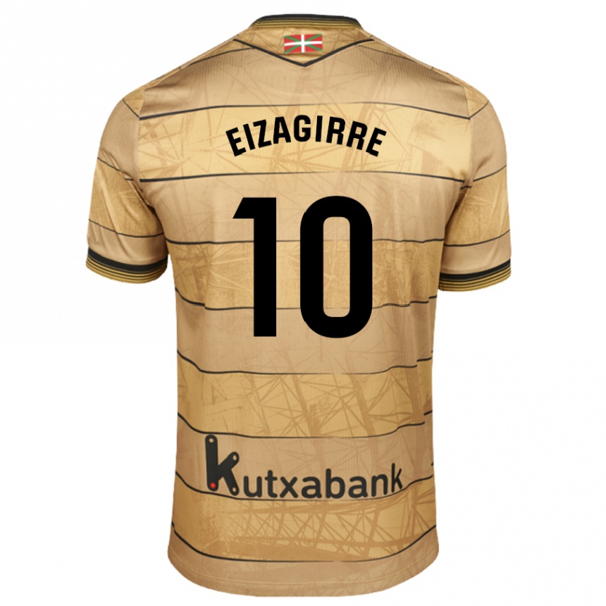 Kids Football Nerea Eizagirre Lasa #10 Brown Away Jersey 2024/25 T-Shirt Australia