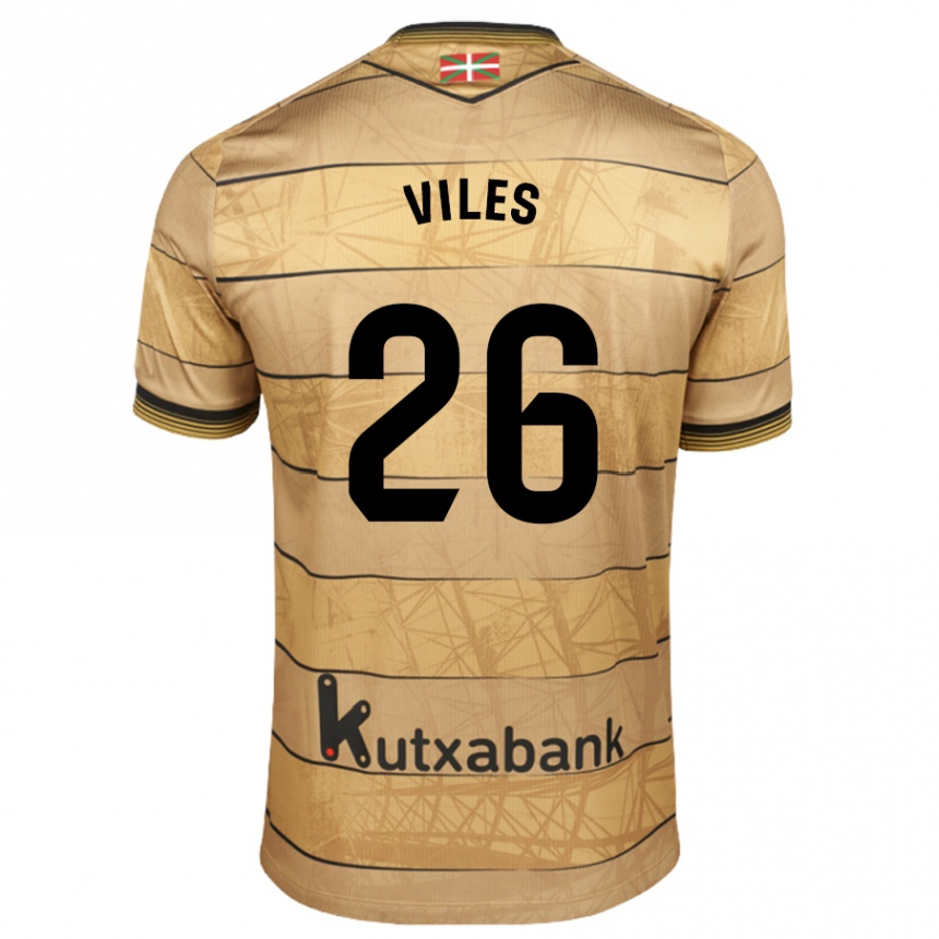 Kids Football Elene Viles #26 Brown Away Jersey 2024/25 T-Shirt Australia